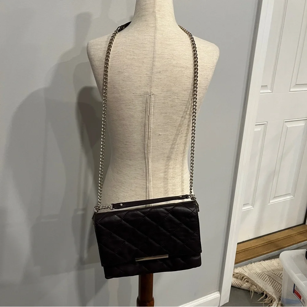 Kate Spade Black Quilted Chain Shoulder Bag Purple‎
